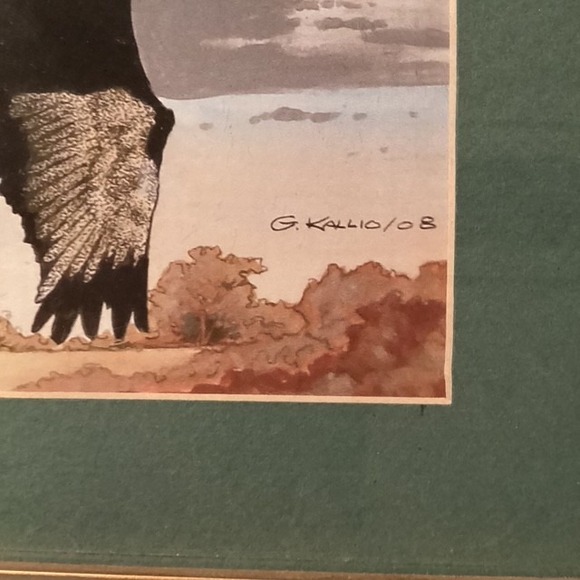 Waterfowl in Flight Framed Art Print 2008 Signed G. Kallio 12x15 - Picture 4 of 5